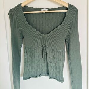 Aritzia Wilfred Sage Green Long Sleeve Sweater Top, size Medium